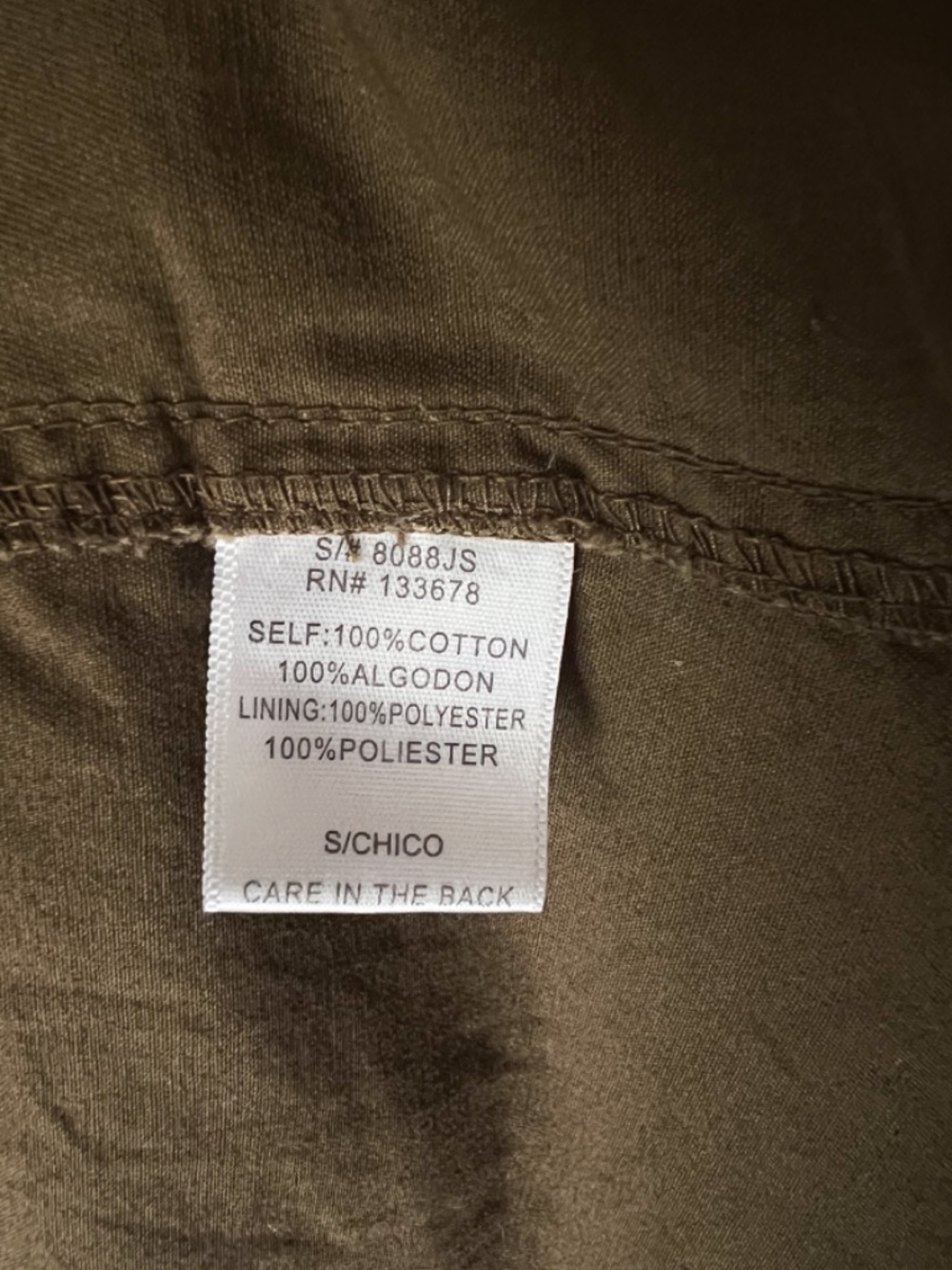 Love Tree Olive Green Utility Anorak Field Jacket Hooded Cargo Military Small - Picture 12 of 12